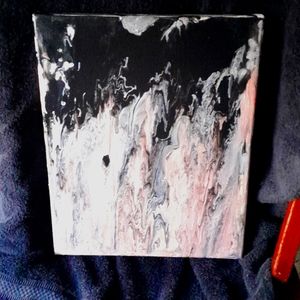 Rose gold black silver and white marbled paint Pour wall decor